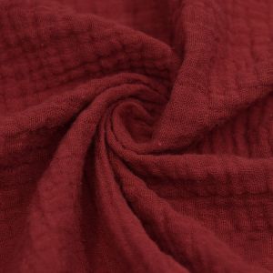 China 125-130GSM Four Layers Crinkle Cheesecloth Fabric Red Gauze Fabric on sale