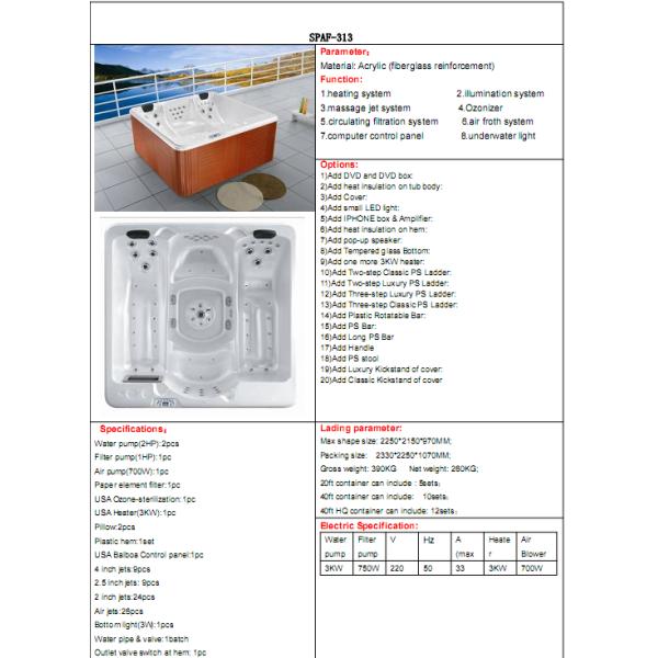 hot tub ,Outdoor Bathtub,swim spa,whirlpool,bahtub ,hot bathtub,swing pool SPAF-313