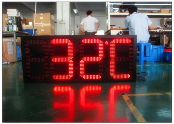 Quality Digital Clock Remote Tri Color Gas Station LED Signs Ultra Thin High Brightness for sale