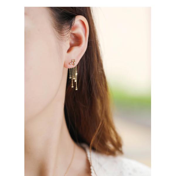 Star Diamond Stud Earrings Tassel Earrings 18k Gold Diamond Earrings