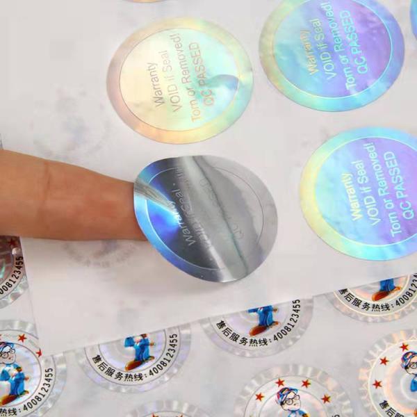Anti Counterfeit Adhesive Security Hologram Packaging Sticker Labels PVC Coated Paper