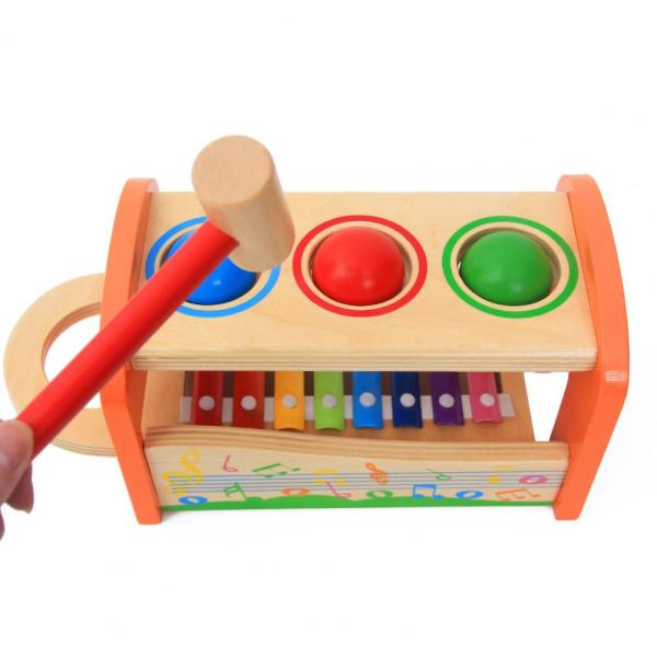 Eight Notes 15cm Wooden Musical Toys Wooden Xylophone Baby