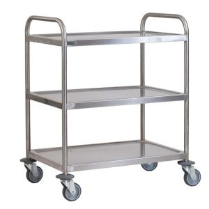 China Hospital Medical Stainless Steel Surgical Trolley Adjustable Every Shelf Height on sale