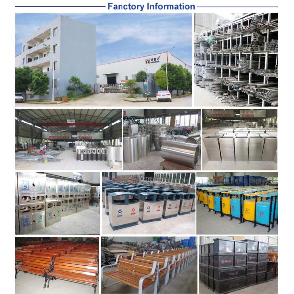 ISO9001 Certificate Street Square 50L Outdoor Wooden Trash Can