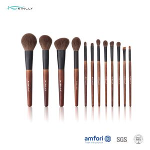 Cheap Poly Bag 12PCS Alu Tube Wooden Handle Makeup Brushes wholesale