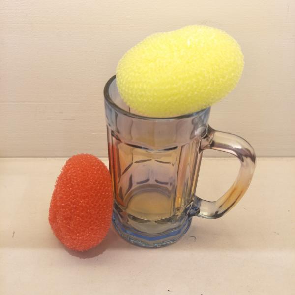 Yellow Green Color Plastic Pan Scourers , Rust Resistant Kitchen Scouring Pads