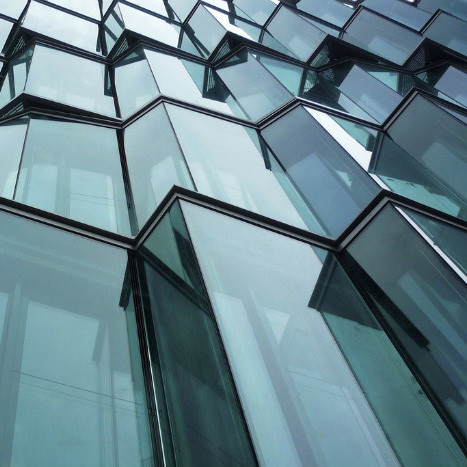 Triple Insulated Hollow Glass Curtain Wall Commercial Building Construction