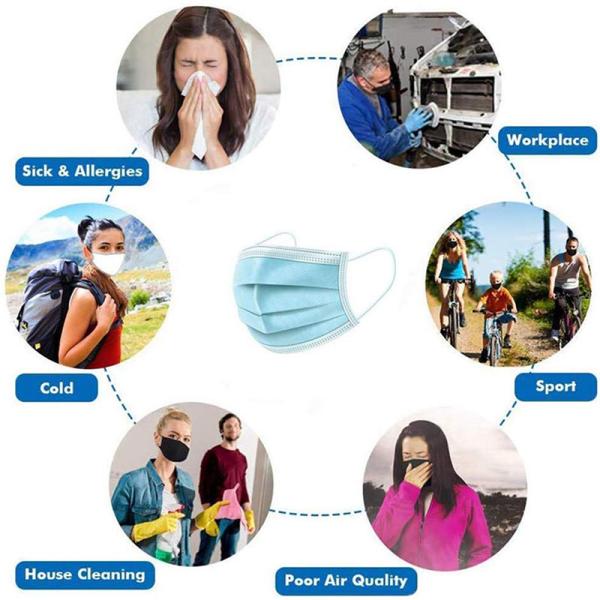 Three Layer Tie On Disposable Dust Masks Active Charcoal Cloth