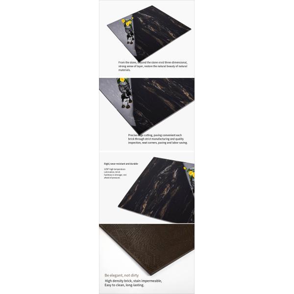 Modern Polished Porcelain Floor Tiles Black White For Living Room