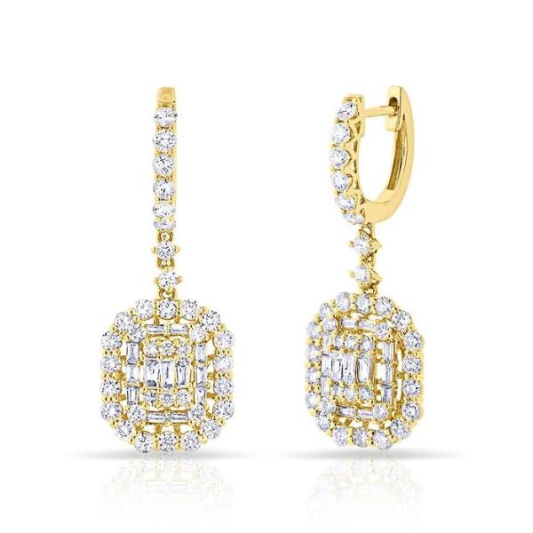 White CZ Earrings 925 Sterling Silver Classic Style For Engagement And Wedding