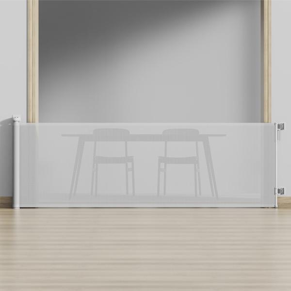 Visual Transparency Retract Baby Gate Expandable Width Adjustable Child Safety Door Barrier