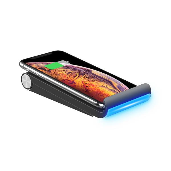 9218 Qi Wireless Phone Charger Stand Fast Charge , 10W 7.5W Foldable Wireless Charger 2 Coils