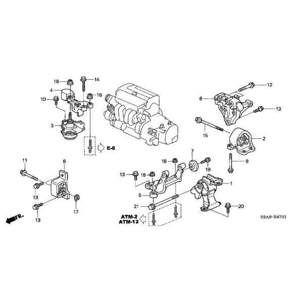 50810-S7D-003 Car Engine Mounting 50805-S9A-983 50821-S9A-023 50840-S7C-980 For HONDA CR-VII