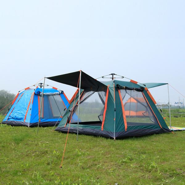 Outdoor Waterproof Pop Up Tent , Multi Person Camping Tent Silk Screen Printing