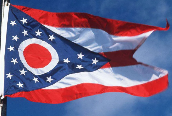 Ohio State Flag Vibrant Color Retention Double-layer Canvas 2 Brass Grommets