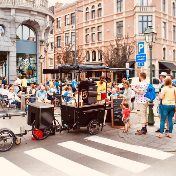 Retail Mobile Disc Brake Iron Plate Bike Food Cart