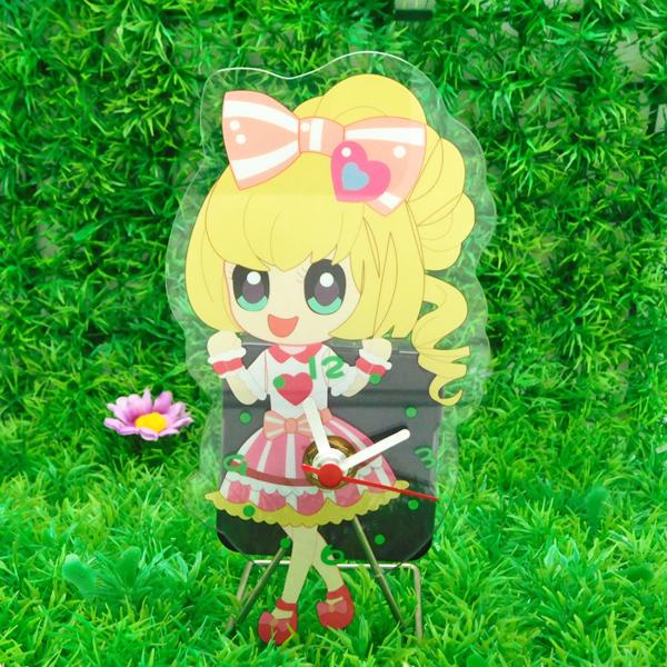 Battery Powered Household Anime Girl Alarm Clock Cartoon Time Clock Easy Maintenance