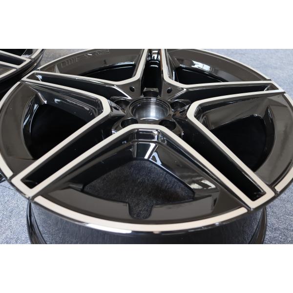 Black Shiny 9J 20 Inch Double Five Spoke Wheels Alloy Rims For Mercedes Benz