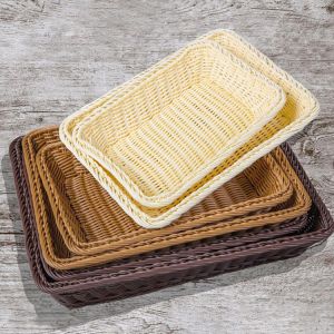 Small Home Table Fruit Towels Woven Storage Basket 30x20x7CM