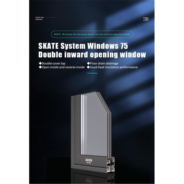 House Soundproof Aluminium Glass Casement Windows with Level 9 Wind Pressure Resistance