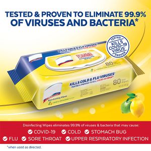 Lemon Multi Surface Disinfectant Wet Wipes Household Antibacterial Cleaning