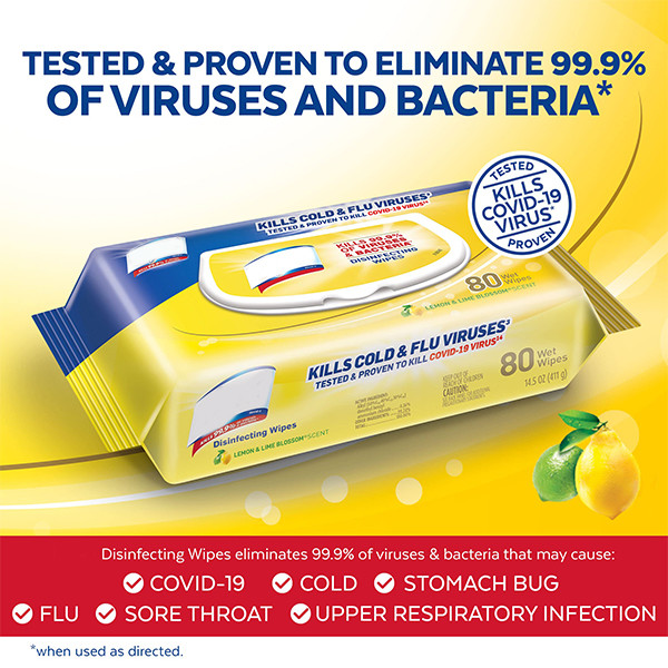 Lemon Multi Surface Disinfectant Wet Wipes Household Antibacterial Cleaning