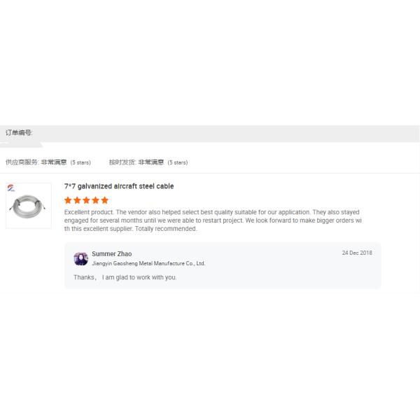 Resistance Plastic Covered Steel Cable PVC Coated Galvanized Steel Wire Rope