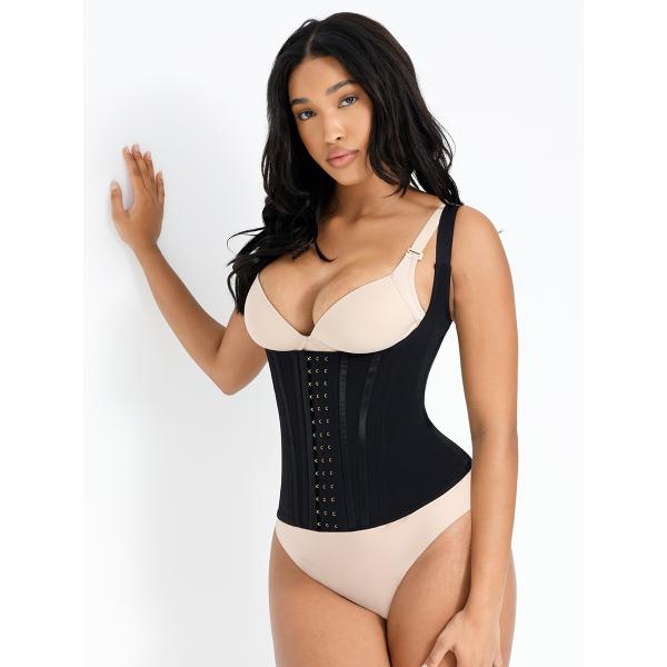 15 Built-In Steel Bone Girdle Body Shaper Vest for Women's U-Shaped Chest Support