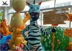 Life Size Amusement Park Customized Cute Cartoon Fiberglass Animal Zebra Statues