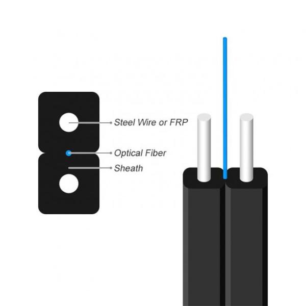 Indoor LSZH Fiber Drop Wire G657A1 G652D G652A 6 Core Comms Cable 4