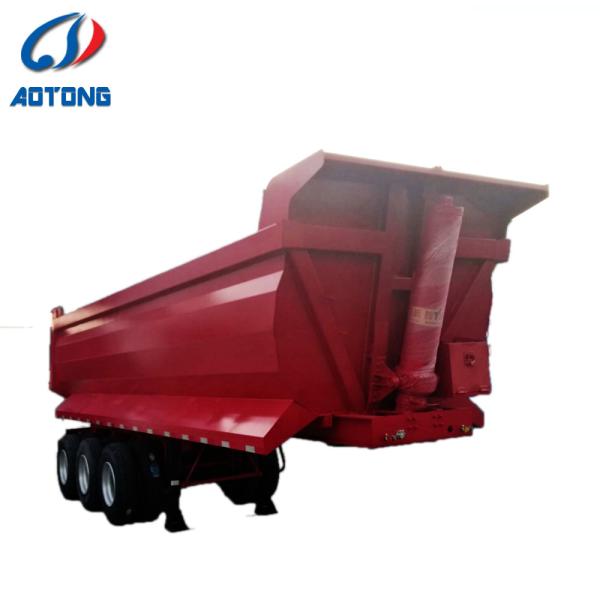 3 Axle 40 ton Heavy Duty Semi-Trailer 50 Cubic Meter Tipper Rear U Shape Dump Trailer