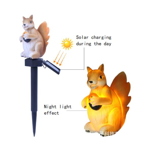 1.2V 600mAh Squirrel Animal Shaped Solar Garden Lights