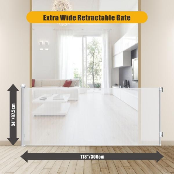 Extra Wide Safety Retractable Baby Gate Adjustable Mesh oDM