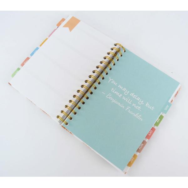 Glue Binding Hardcover Notebook Printing 6x8 Inch Gold Blank Spiral Bound Notebook