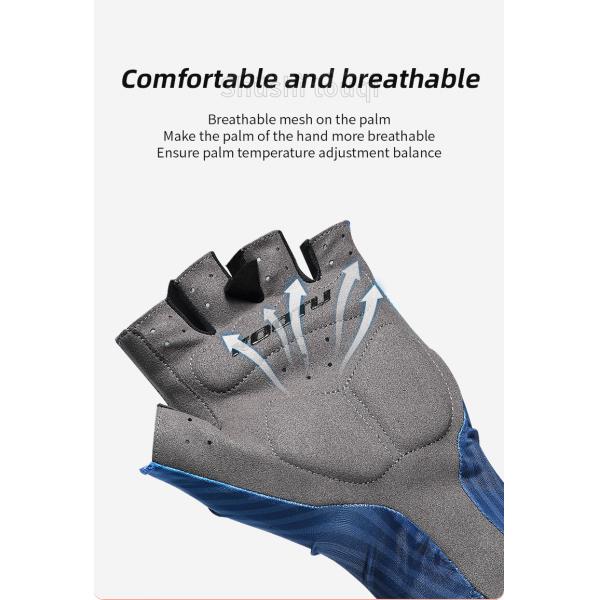 Women Men Road Cycling Gloves Half Finger Breathable Polyester Material