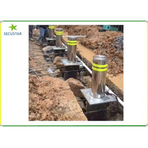 Automatic Retractable Parking Bollards , Hydraulic Rising Bollards 600mm Height