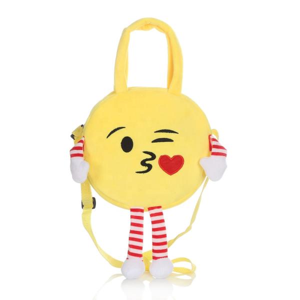 Machine Washable Emoji Plush Backpack With PP Cotton Filled