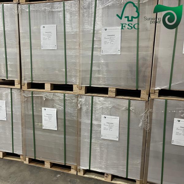 FSC Certified 200g 230g Printable Hard Fold Duplex Board With Grey Back For Notebook Covers