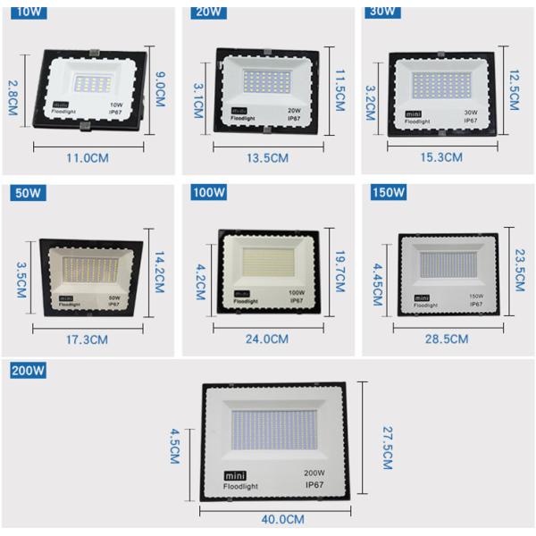 Garden Road Ultrathin External Led Flood Light 10W To 200W IP67 Grade