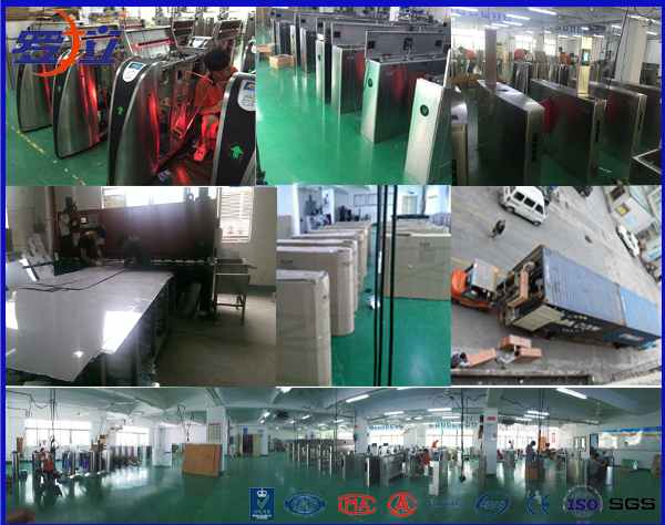 DC24V Brush Biometric Electric Swing Barrier Gate 20W RS485 Access Control Turnstile