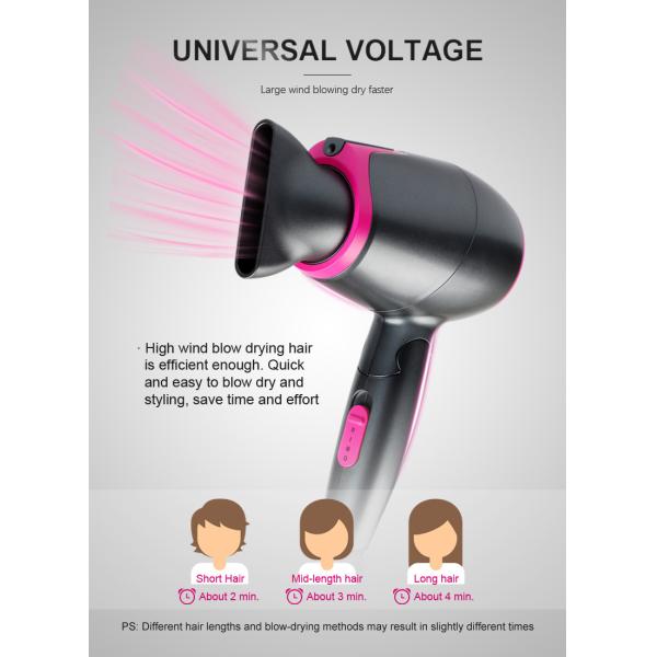 Household Small Folding Travel Hair Dryer 1000W Negative ion Plastic Material
