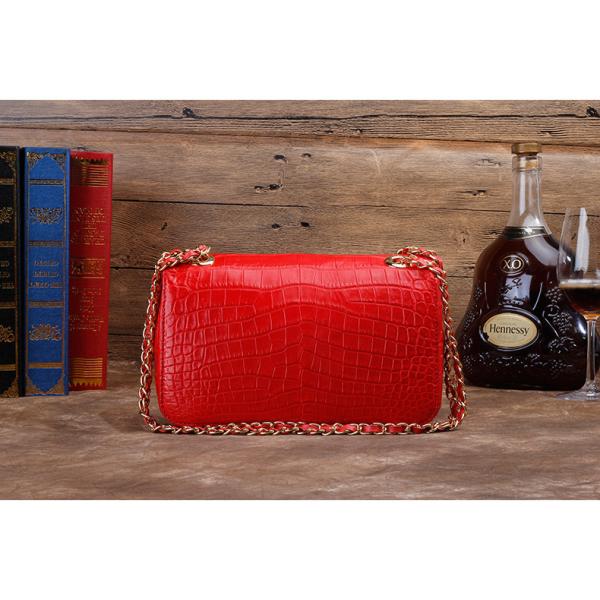 Luxury Genuine Crocodile Belly Skin Gold Hardware Lady Evening Flap Purse Alligator Leather Women Single Shoulder Bag