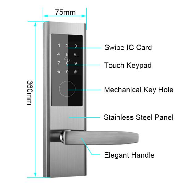 Password 8X AAA 300mm Apartment Smart Door Lock Electronic