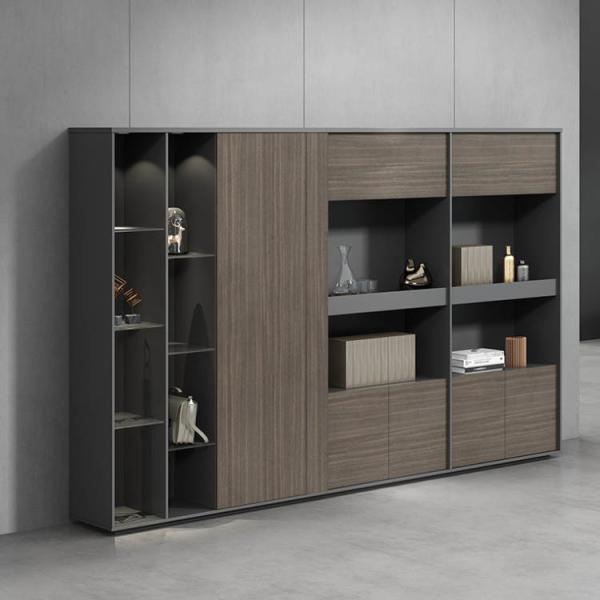 87 Inch Executive Office Wooden Filing Cabinets With Wardrobe