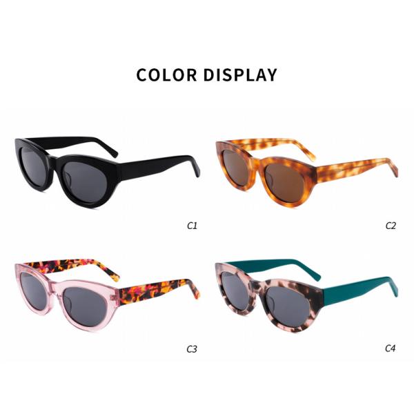 Polarized Round Acetate Sunglasses Retro Cat Eye For Women