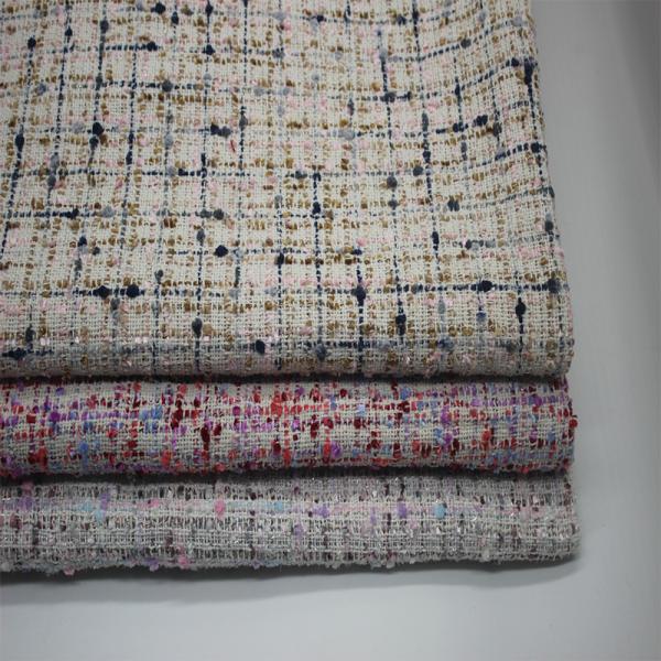 2024 New Factory Wholesale Spot Color Multi-coat Tweed Woolen Polyester Fashion Decorative Fabric for Bag Women's Coat Clothing