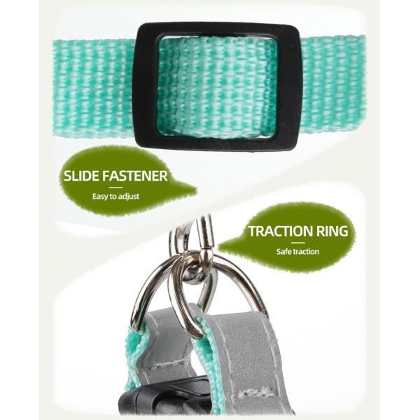 New dog leash small and medium-sized dog chest harness cartoon dinosaur dog walking rope reflective pet chest harness