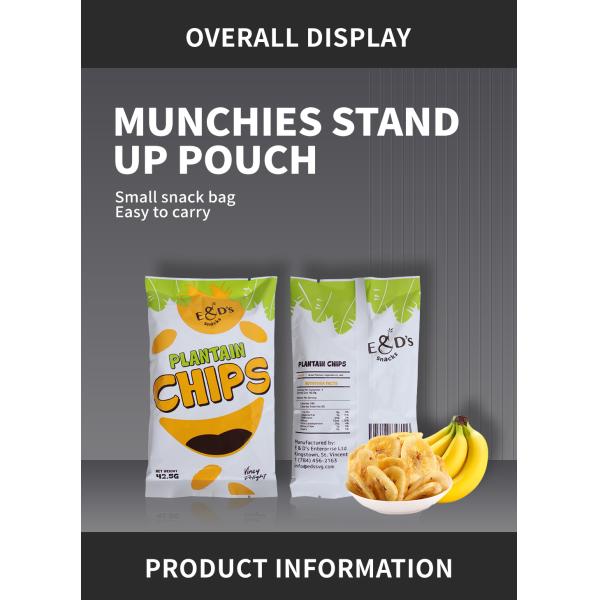Heat Seal Ziplock Dry Fruit Plastic Packaging Bag Pouch For Banana Chips