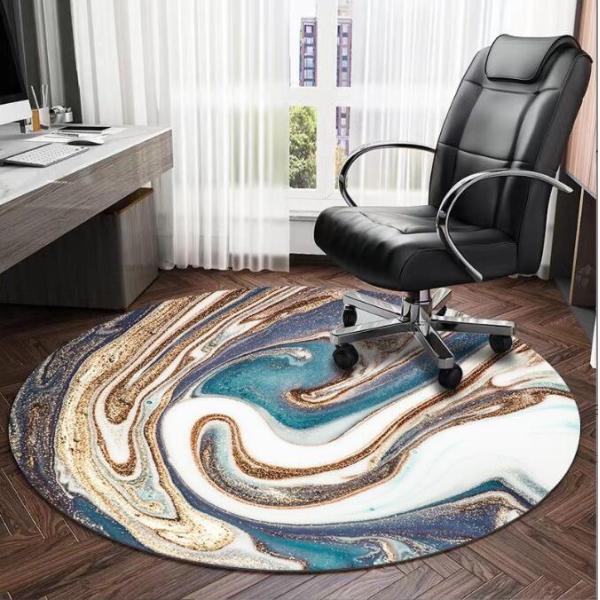 Living Room Geometric Decorative Carpet Chair Floor Mat Round Computer Chair