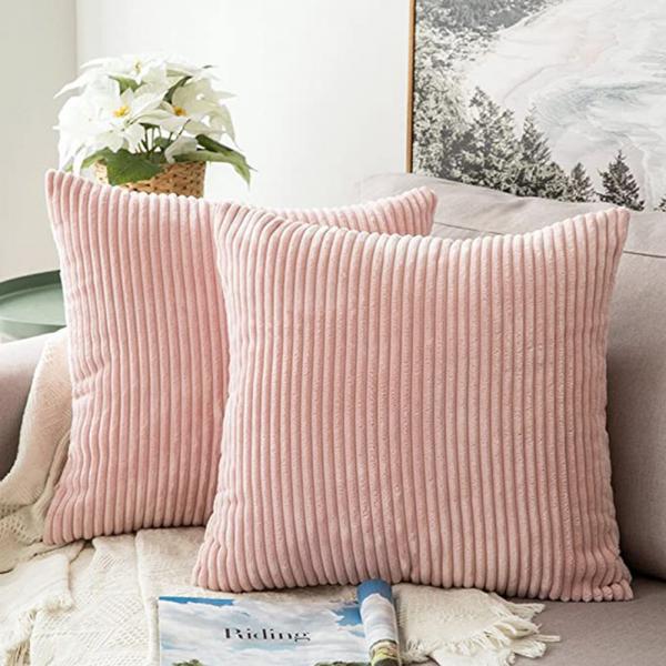 Car Solid Pattern Corduroy Decorative Square Throw Pillow Cover Cushion Pillowcase
